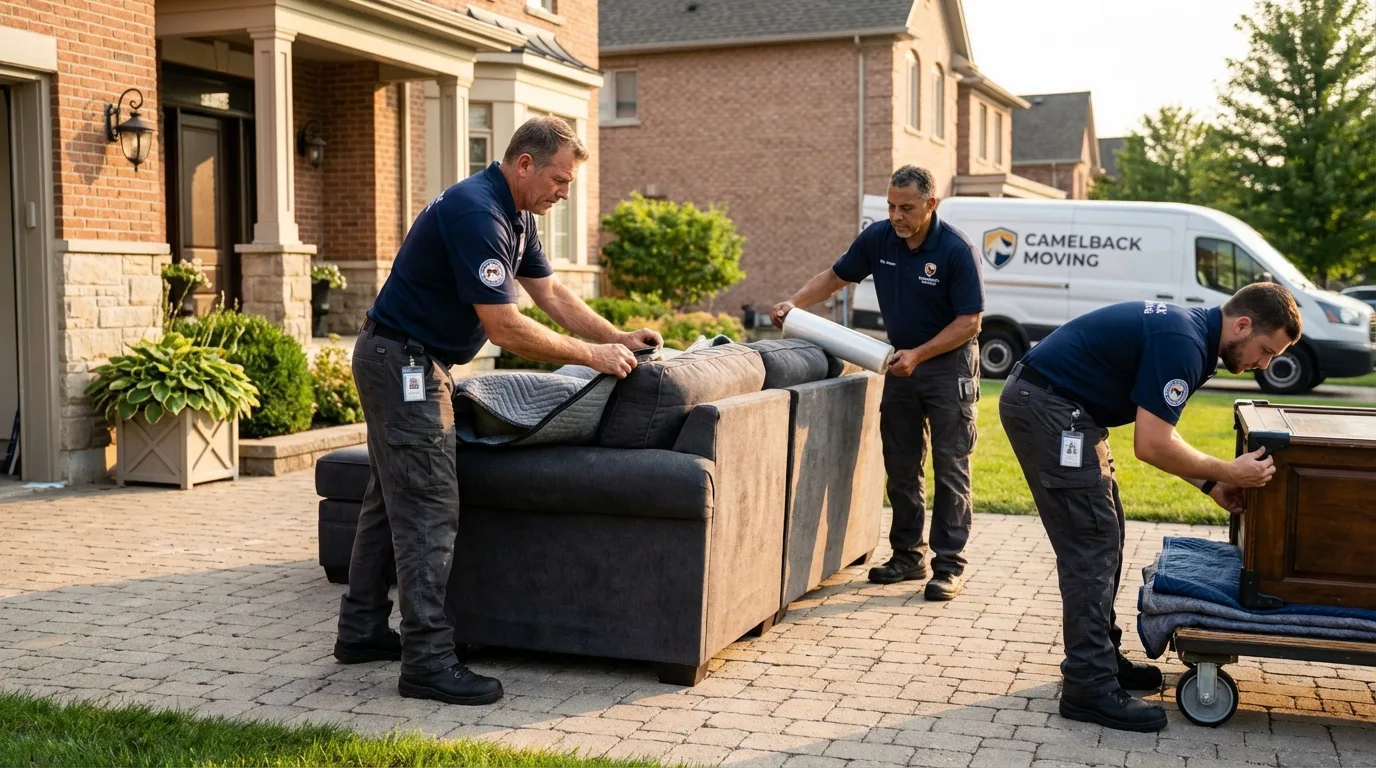 Large estate moving crew wrapping furniture in Foley, MN